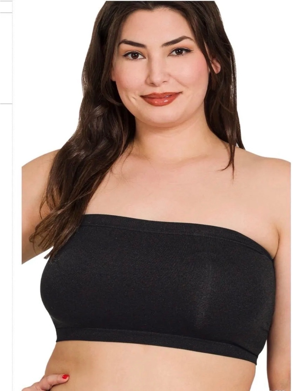Zenana Plus Seamless 8 inch Bandeau in Black
